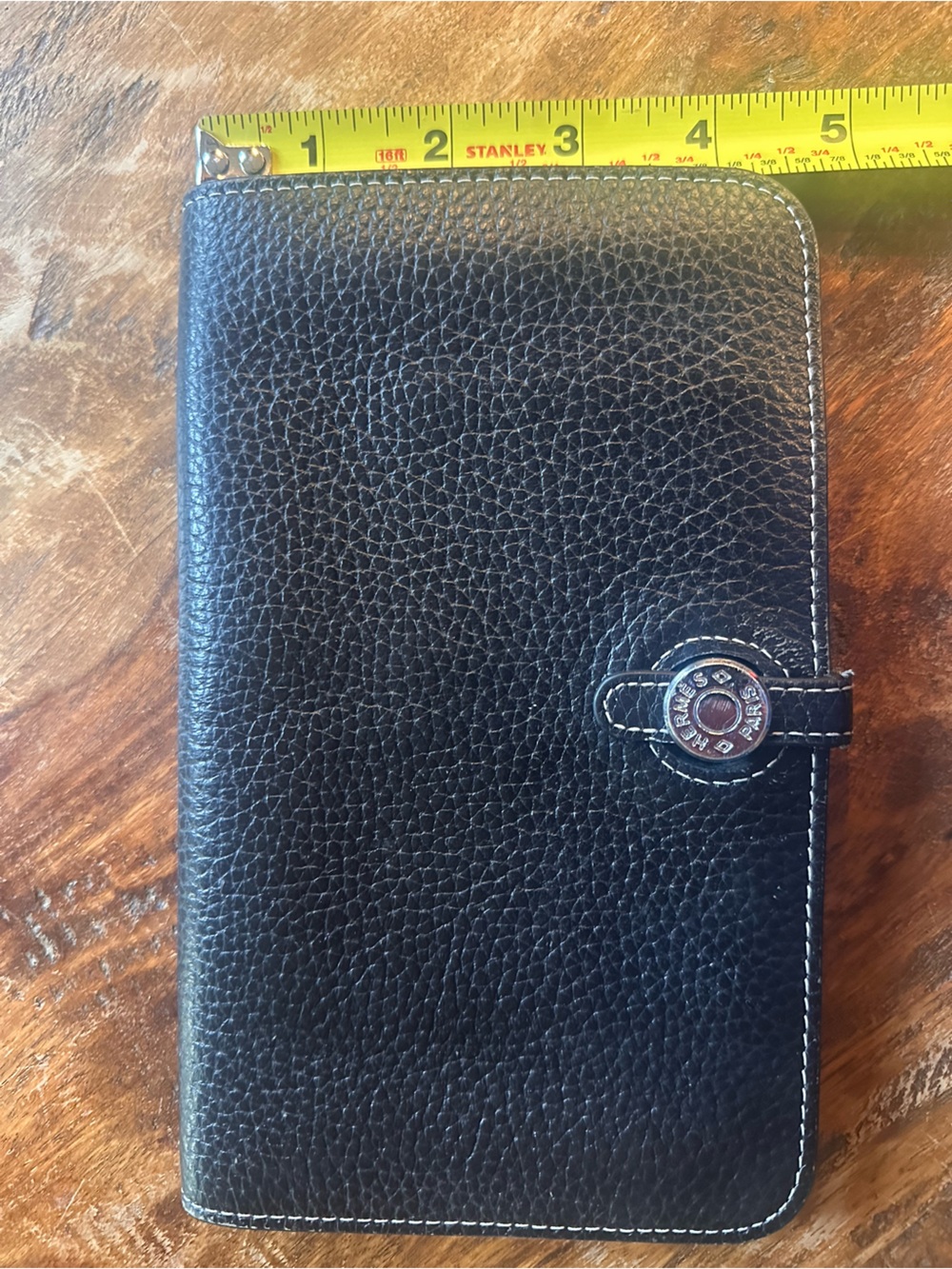 Hermes Black Pebbled Leather Wallet Clutch - Picture 8 of 10